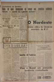 Página do jornal O Nordeste de julho de 1958