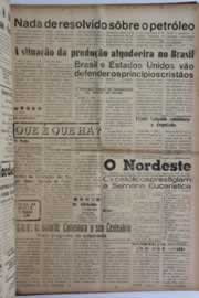 Página do jornal O Nordeste de agosto de 1958