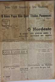 Página do jornal O Nordeste de novembro de 1958