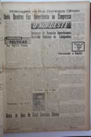 Página do jornal O Nordeste de janeiro de 1960