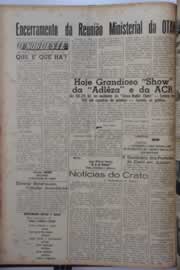 Página do jornal O Nordeste de maio de 1960