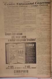 Página do jornal O Nordeste de maio de 1960
