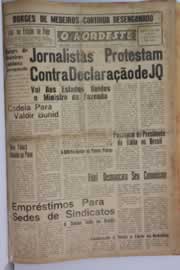 Página do jornal O Nordeste de abril de 1961