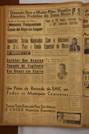 Página do jornal O Nordeste de agosto de 1963