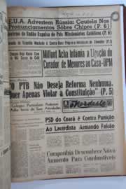 Página do jornal O Nordeste de março de 1964