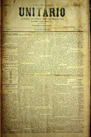Página do jornal Unitário de novembro de 1903