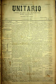 Página do jornal Unitário de novembro de 1903