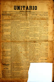 Página do jornal Unitário de maio de 1909