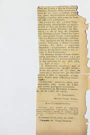 Página do jornal Unitário de julho de 1909