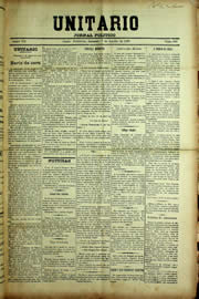 Página do jornal Unitário de agosto de 1909