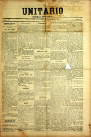 Página do jornal Unitário de outubro de 1909