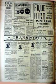 Página do jornal Unitário de julho de 1939