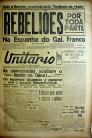 Página do jornal Unitário de julho de 1939