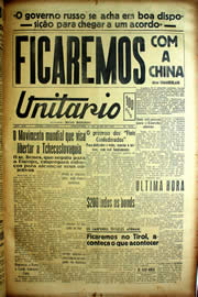Página do jornal Unitário de julho de 1939