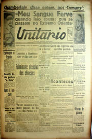Página do jornal Unitário de agosto de 1939
