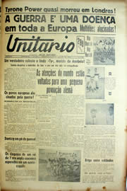 Página do jornal Unitário de agosto de 1939