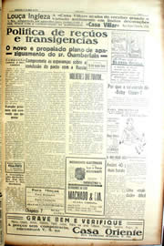 Página do jornal Unitário de agosto de 1939