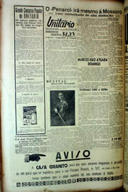 Página do jornal Unitário de setembro de 1939