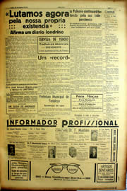 Página do jornal Unitário de setembro de 1939