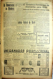 Página do jornal Unitário de outubro de 1939