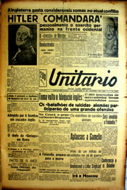 Página do jornal Unitário de outubro de 1939