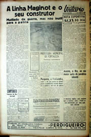 Página do jornal Unitário de outubro de 1939