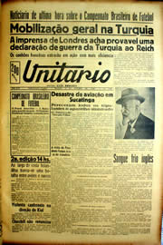 Página do jornal Unitário de outubro de 1939