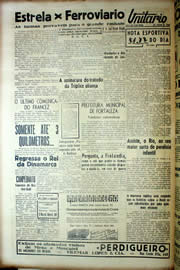 Página do jornal Unitário de outubro de 1939