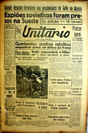 Página do jornal Unitário de outubro de 1939