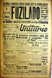 Página do jornal Unitário de outubro de 1939