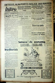 Página do jornal Unitário de outubro de 1939