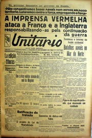 Página do jornal Unitário de outubro de 1939