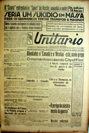 Página do jornal Unitário de novembro de 1939