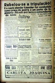 Página do jornal Unitário de novembro de 1939
