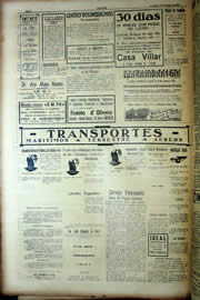 Página do jornal Unitário de novembro de 1939