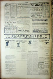 Página do jornal Unitário de novembro de 1939