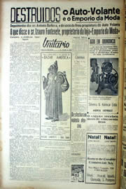 Página do jornal Unitário de dezembro de 1939