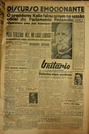 Página do jornal Unitário de fevereiro de 1940
