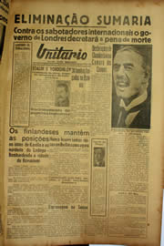 Página do jornal Unitário de fevereiro de 1940