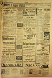 Página do jornal Unitário de fevereiro de 1940