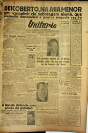 Página do jornal Unitário de fevereiro de 1940