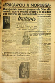 Página do jornal Unitário de fevereiro de 1940