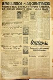 Página do jornal Unitário de fevereiro de 1940