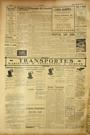 Página do jornal Unitário de março de 1940