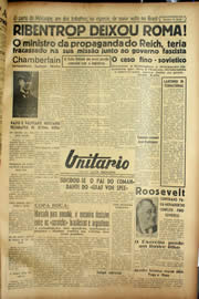 Página do jornal Unitário de março de 1940
