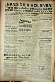 Página do jornal Unitário de abril de 1940