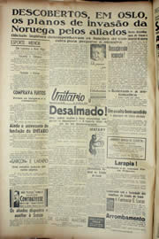 Página do jornal Unitário de abril de 1940