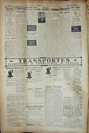 Página do jornal Unitário de maio de 1940