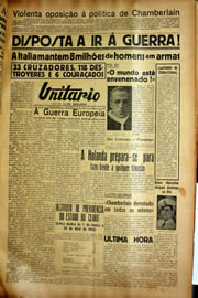 Página do jornal Unitário de maio de 1940