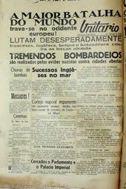 Página do jornal Unitário de maio de 1940